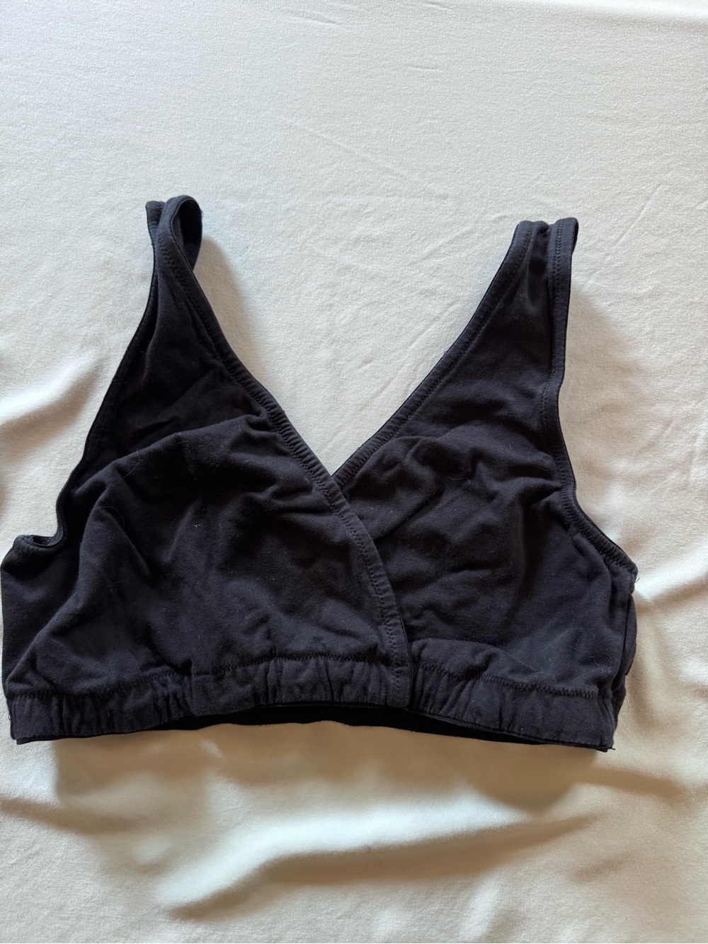 Motherhood Black Cotton Sleep Nursing Bralette Wireless Comfort